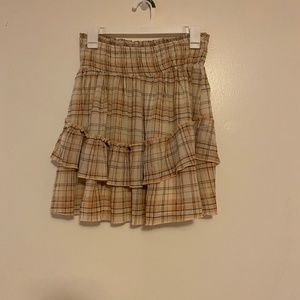 Storia Plaid Tan Skirt